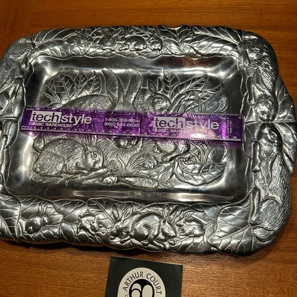 Arthur Court vintage 1990 aluminum tray. Never used! - Picture 7 of 9
